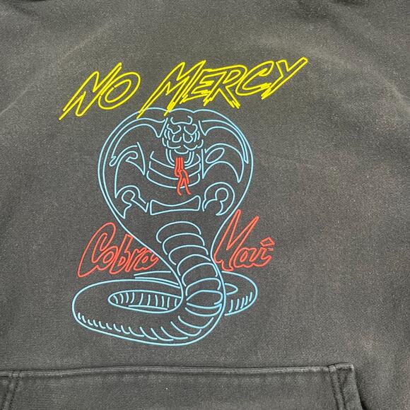 Champion x Cobra Kai Collab Pullover Hoodie No Mercy L Reverse Weave Sun Faded - Picture 2 of 10